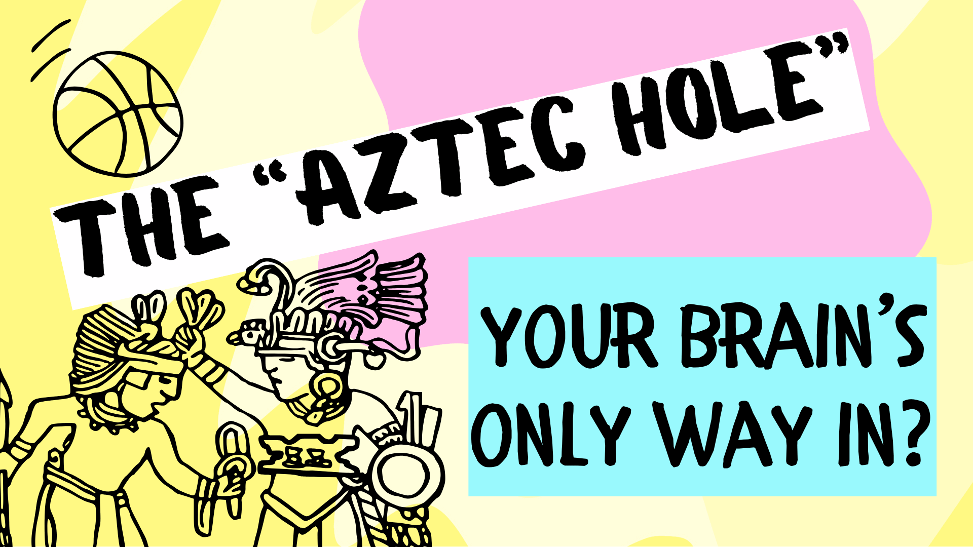 The Aztec Hole, black and white artwork of ancient Aztecs