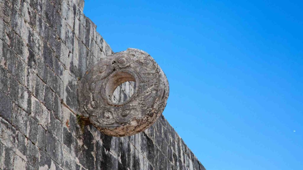 Mayan stone basketball hoop, Chichén Itzá