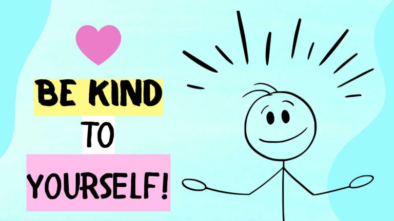 stick person with notice line marks around ahead and smilng