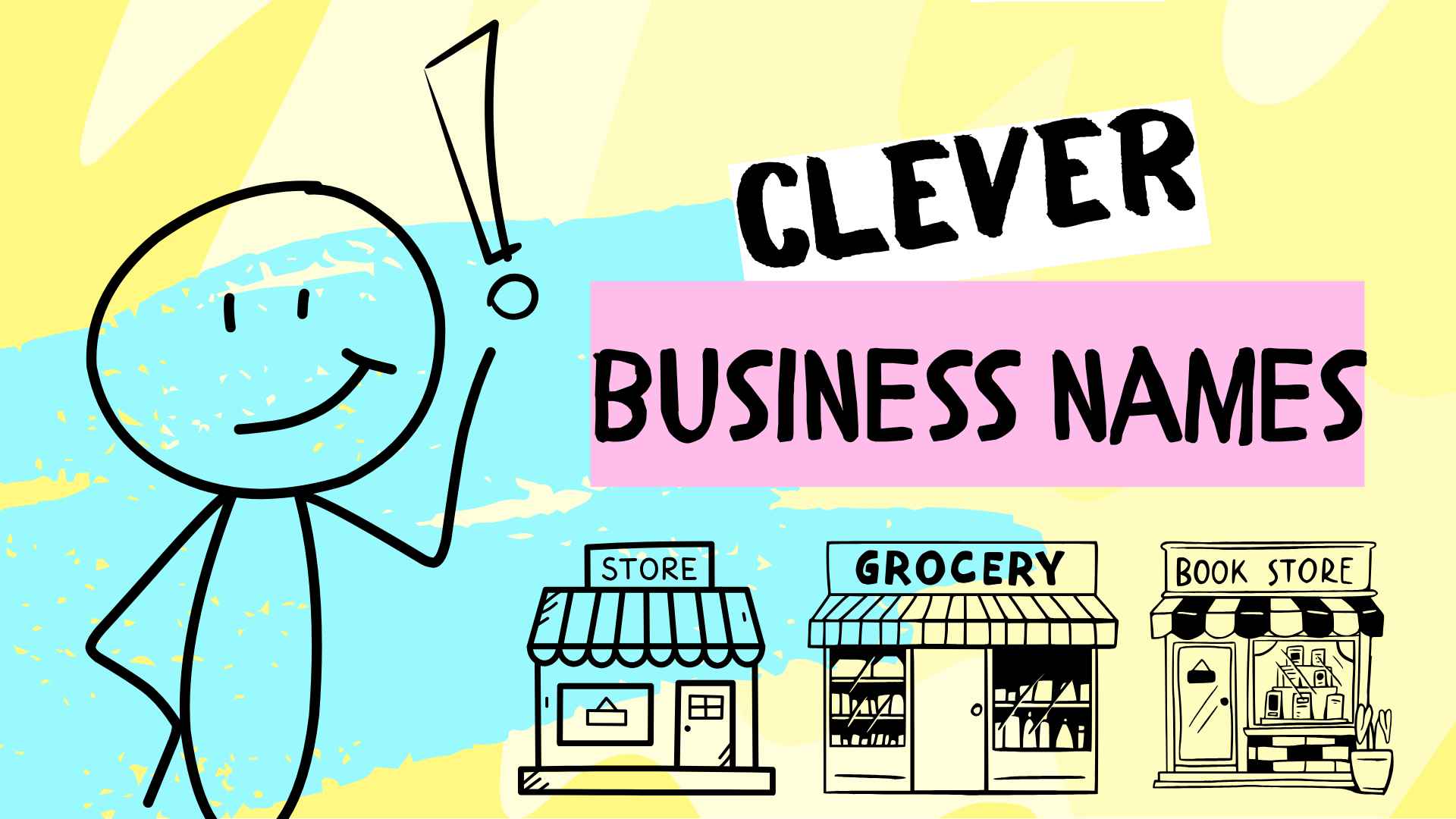 stick person thinking of a business name