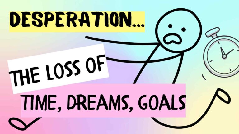 panicked stick person running with stop watch