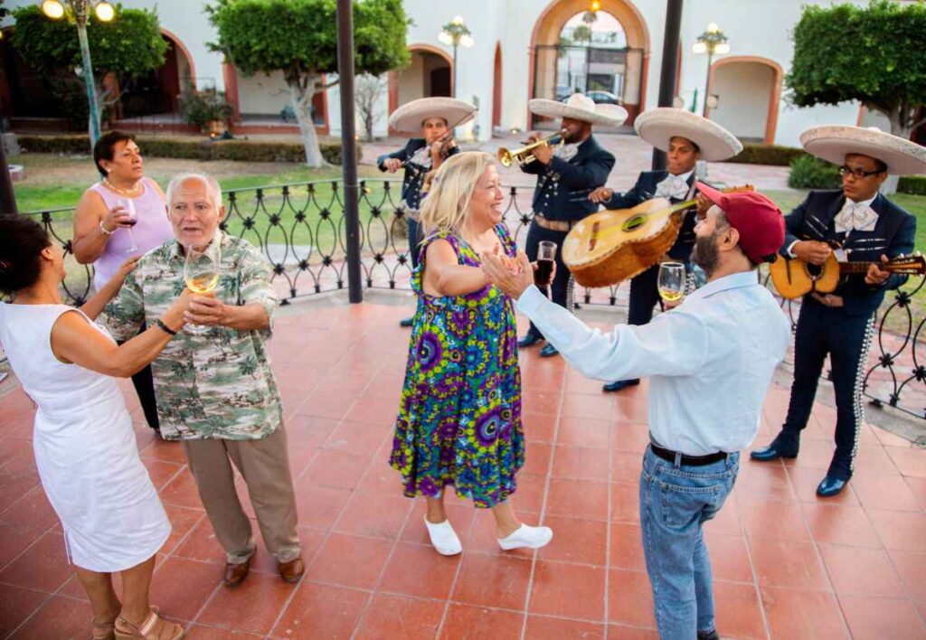 older people dancing, having fun