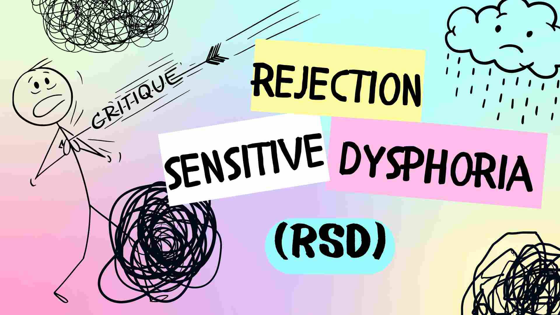 stick person affected by criticism