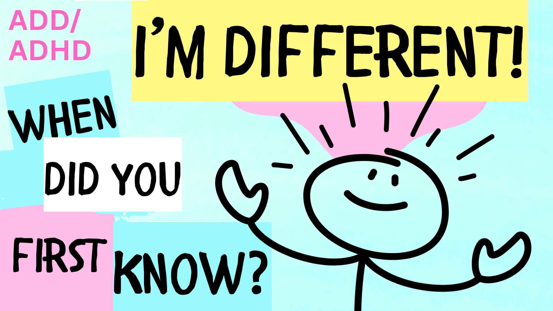 happy stick person looking upwards toward sky