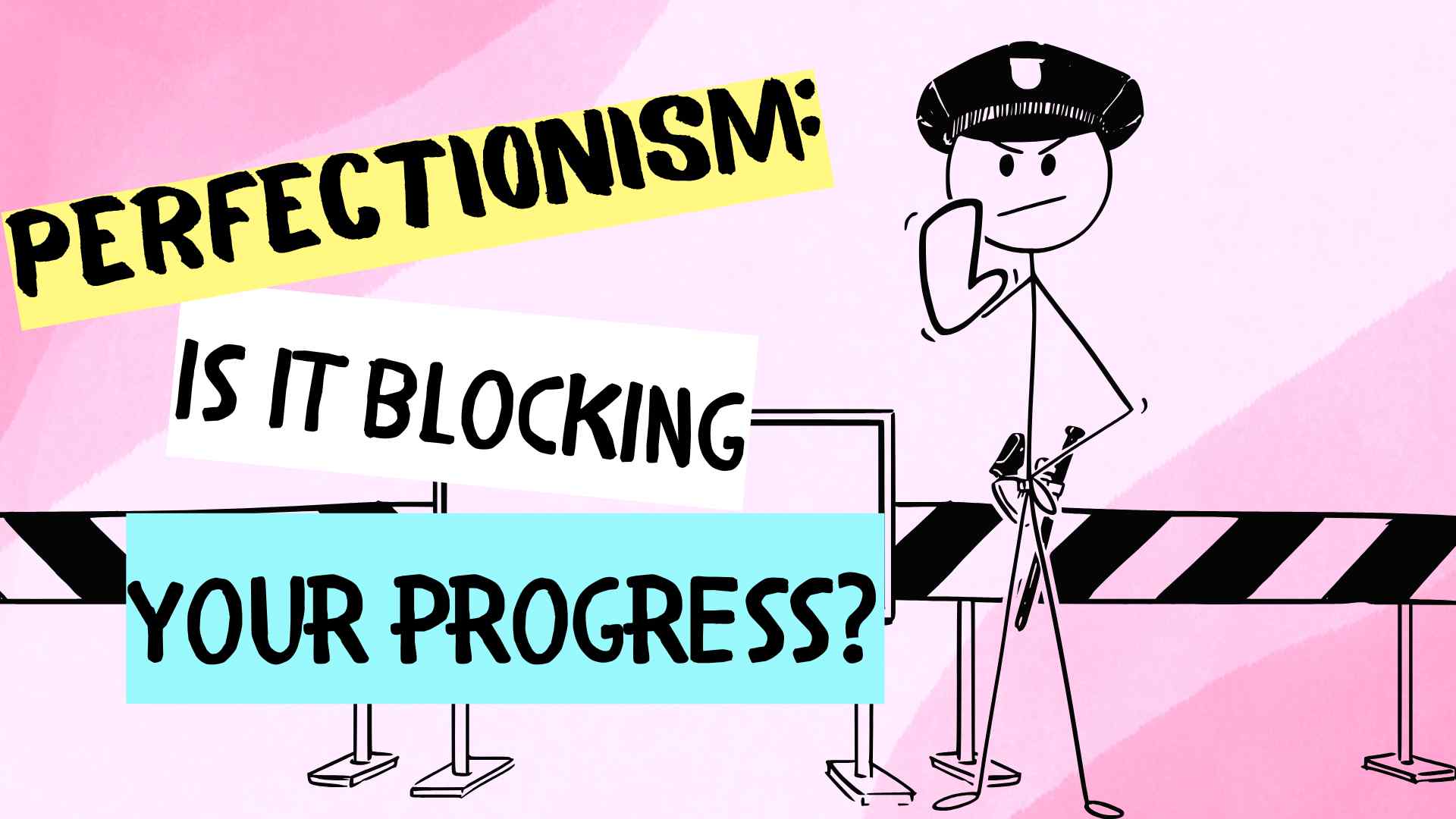 stick person policeman stopping someone at roadblock