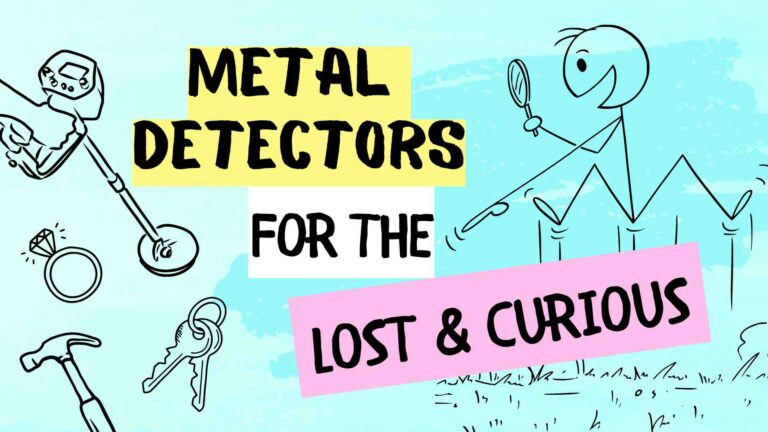 sitck person finding lost things with metal detector