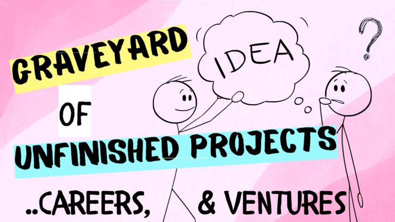 stick person telling doubting family about new idea, project.